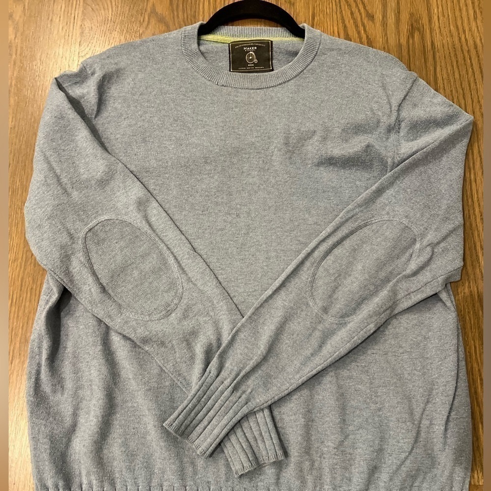 Maker & Company MMX Sweater Pullover Mens M light blue Knit Cotton Long Sleeve - Picture 8 of 9